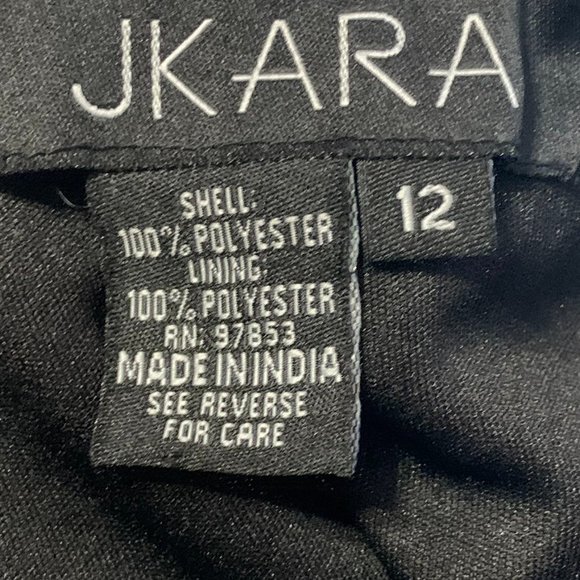 NWOT J Kara Women's 3/4 Sleeve Beaded Gown Black Size: 12 - Picture 3 of 4